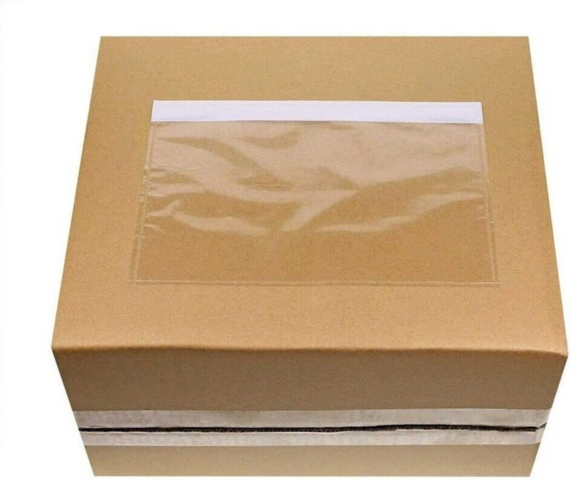 Tapsin 7.5" x 5.5" Packing List Pouches, 100 Pack Shipping Label Envelopes Clear Adhesive Top Loading Packing List - Image 5